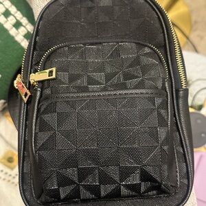 Black Geometric Patterned Women's Bag